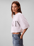 Calvin Klein Womens Graphic Cropped T-Shirt In Blush