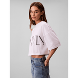 Calvin Klein Womens Graphic Cropped T-Shirt In Blush