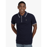 Guess Mens Tipped Core Polo Dark Blue