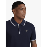 Guess Mens Tipped Core Polo Dark Blue