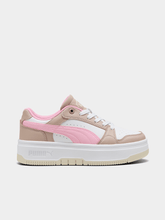 Puma Girls Rebound Femme Sneaker In White,Pink And Brown