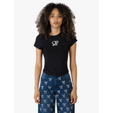Sissy boy Womens T-shirt With Pearl Branded In Black