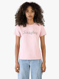 Sissy boy Womens Regular T-shirt With Black and Bling Detail In Pink