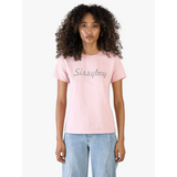 Sissy boy Womens Regular T-shirt With Black and Bling Detail In Pink