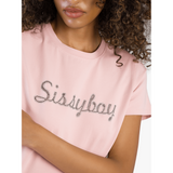 Sissy boy Womens Regular T-shirt With Black and Bling Detail In Pink