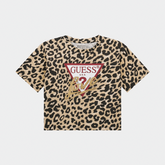 Guess Girls Leopard Midi Long Sleeve T-shirt