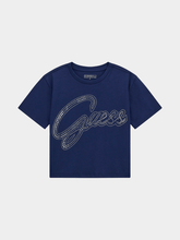 Guess Girls Crop Top T-shirt In Blue