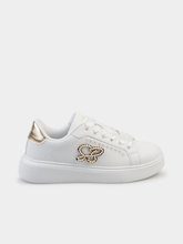 Sissy boy Ladies Pearl Sneakers with Satin Laces In White