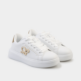 Sissy boy Ladies Pearl Sneakers with Satin Laces In White