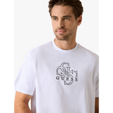 Guess Mens Short Sleeves Basic Quattro G T-Shirts In White