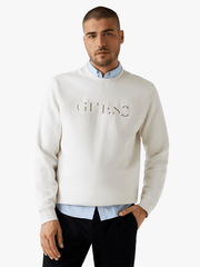 Guess Mens Cn Basic Sweatshirt In White