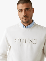 Guess Mens Cn Basic Sweatshirt In White
