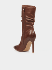 Miss Black Boss 3 Heel Boots In Brown