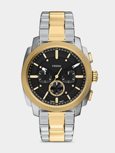 Fossil Mens Machine Two Tone Watch In Gold And Silver