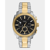 Fossil Mens Machine Multi Steel Rugg Watch In Gold & Silver