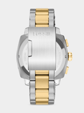 Fossil Mens Machine Multi Steel Rugg Watch In Gold & Silver