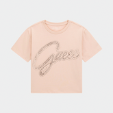 Guess Girls Crop Top T-shirt In Pink