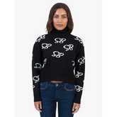Sissy boy Womens Over Sized Polo Neck Knit Jersey In Black