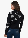 Sissy boy Womens Over Sized Polo Neck Knit Jersey In Black