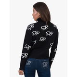 Sissy boy Womens Over Sized Polo Neck Knit Jersey In Black