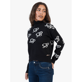 Sissy boy Womens Over Sized Polo Neck Knit Jersey In Black