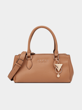 Guess Claudia Satchel Bag In Tan