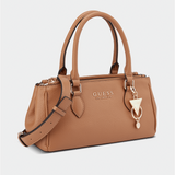 Guess Claudia Satchel Bag In Tan