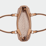Guess Claudia Satchel Bag In Tan