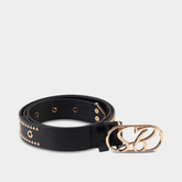 Sissy boy Womens Main Girl Stud Belt In Black And Gold