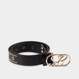 Sissy boy Womens Main Girl Stud Belt In Black And Gold