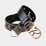 Sissy boy Womens Main Girl Stud Belt In Black And Gold