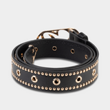 Sissy boy Womens Main Girl Stud Belt In Black And Gold