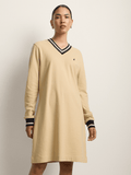 Polo Womens Cory Pique Long Sleeve Dress In Camel