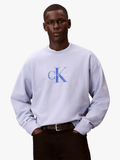 Calvin Klein Mens Premium Terry Monologo Sweatshirt In Lavender