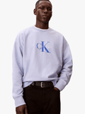 Calvin Klein Mens Premium Terry Monologo Sweatshirt In Lavender