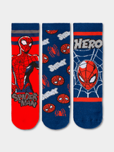 Boys 3 Pack Anklet Socks Spiderman Red/Blue 6 - 8 1/2 Years