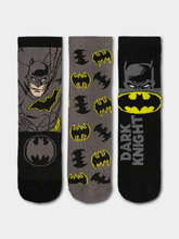 Boys 3 Pack Anklet Socks Batman Black 6 - 8 1/2 Years