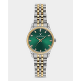 Daniel Klein Ladies Emerald Dial Watch Silver & Gold