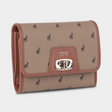 Polo Womens Encore Smalls Medium Trifold Purse In Camel
