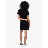 Sissy Boy Womens Boxy Dress With Texterd Branded T-Shirt Dress In Black