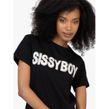 Sissy Boy Womens Boxy Dress With Texterd Branded T-Shirt Dress In Black