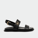 Polo 0078846 Ladies Leather Moulded Trim Sandals Black
