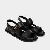 Polo 0078846 Ladies Leather Moulded Trim Sandals Black