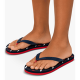 Polo Boys Monogram Flip Flops In Red/Navy/White