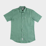 Ben Sherman Mens Short Sleeve Sage Linen Shirt
