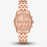 Micheal Kors Womens Ritz Chronograph Stainless Steel Watch In Rose Gold