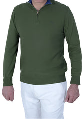 Harmont & Blaine Hrl622030763 Half Zip Basic 3D Stitch On Front Green
