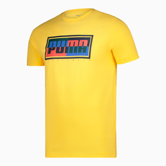 Puma Mens Yellow Graphics Box T-Shirt
