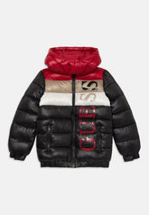 Guess Boys Padded Long Sleeve Puffer Jacket In Black
