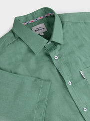 Ben Sherman Mens Short Sleeve Sage Linen Shirt